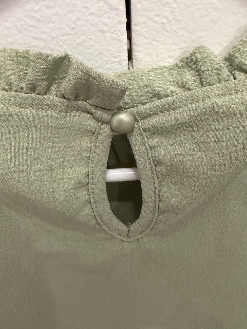 Shein Green Ruffle Short Sleeve Shirt - Picture 5 of 9